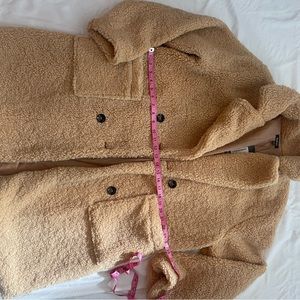 Tan boohoo oversized teddy bear coat